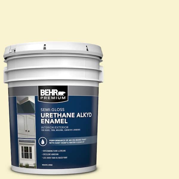 BEHR PREMIUM 5 gal. #P320-1 Flashpoint Urethane Alkyd Semi-Gloss Enamel Interior/Exterior Paint