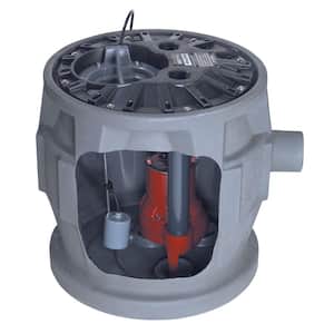 Pro380 Series 1/2 HP Submersible Pre-Assembled Simplex Sewage System with LE51 Pump, 24 in. x 24 in. Polyethylene Basin