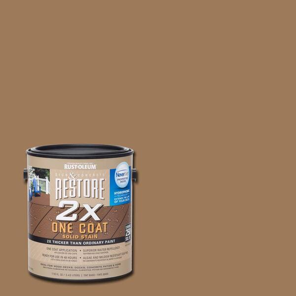 Rust-Oleum Restore 1 gal. 2X Adobe Solid Deck Stain with NeverWet