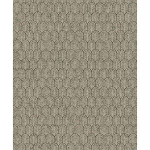 Lustre Collection Bronze Geometric Arch Metallic Finish Paper on Non-woven Non-pasted Wallpaper Roll