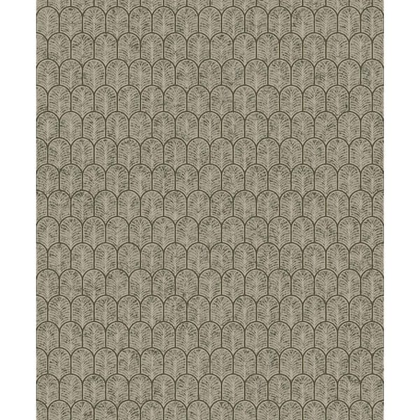 Unbranded Lustre Collection Bronze Geometric Arch Metallic Finish Paper on Non-woven Non-pasted Wallpaper Roll