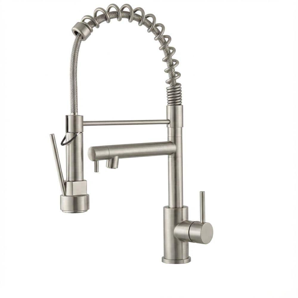 Kitchen Faucet ,  Single Handle 2- Function Stainless Steel Spring Neck, Single Hole Installation , Matte Black price history on PriceWatchPro