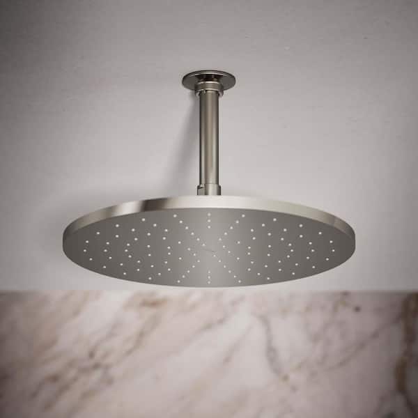1-Spray Patterns 12 in. Single Ceiling Mount Rain Fixed Shower Head in Polished Nickel