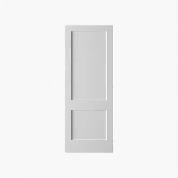 RESO 32 in. x 96 in. Double Panel Solid Core Composite Wood Primed Smooth Texture Interior Door Slab