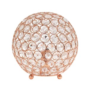 8 in. Rose Gold Crystal Ball Sequin Table Lamp