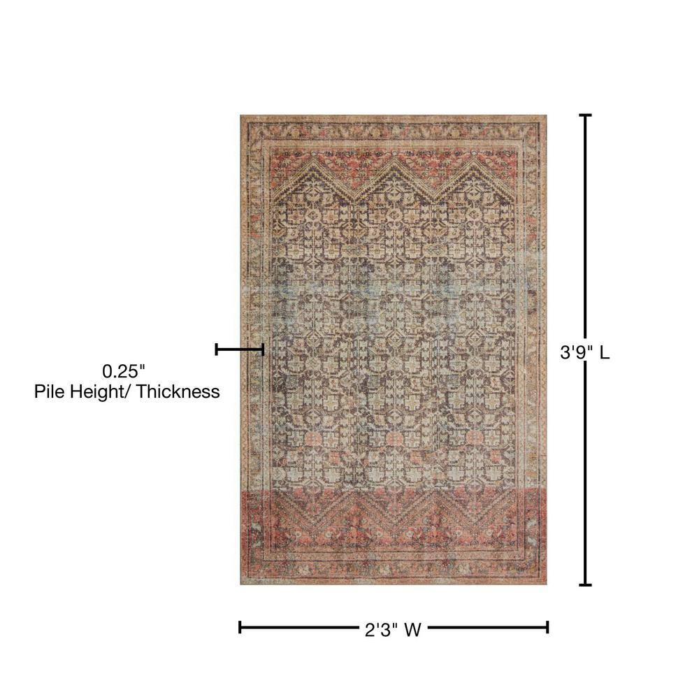 Loren Charcoal and Multi Synthetic Hand-Knotted Accent Rug
