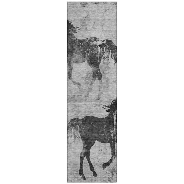 Addison Rugs Chantille Machine Washable Indoor/Outdoor Abstract ACN1717 Gray 2 ft. 3 in. x 7 ft. 6 in. Area Rug