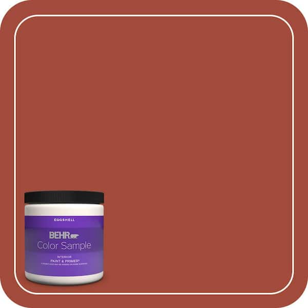 BEHR PREMIUM PLUS 8 oz. #200D-7 Rodeo Red Eggshell Enamel Interior Paint & Primer Color Sample