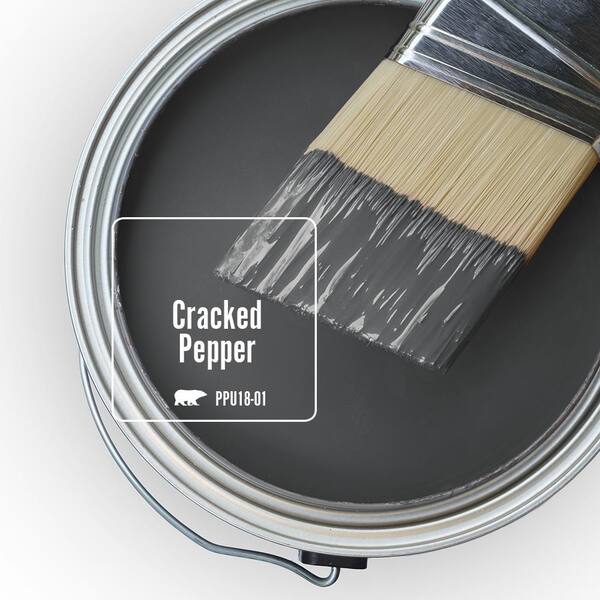 BEHR PREMIUM PLUS 1 qt. #PPU18-01 Cracked Pepper Semi-Gloss Enamel Low Odor Interior  Paint & Primer 330004 - The Home Depot