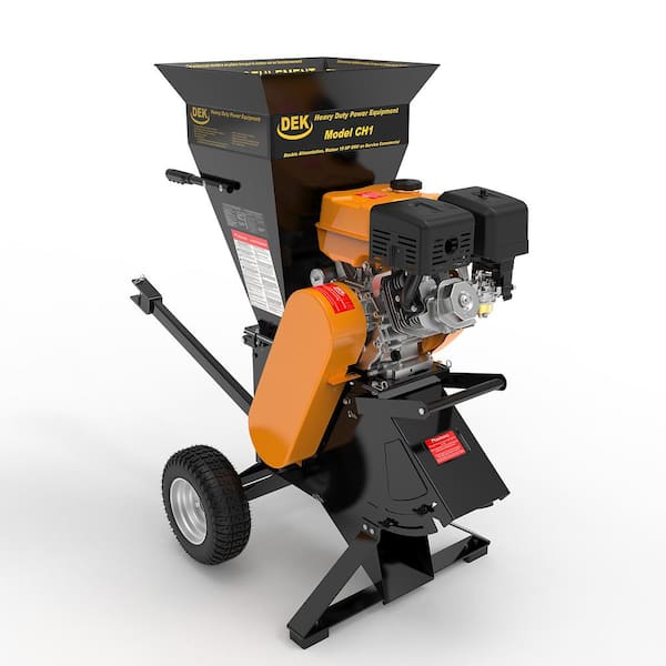 DEK 4 in. 15 HP 420cc Gas Powered Self-Feeding Commercial Duty Chipper Shredder with Trailer Hitch, Gloves, Goggles included