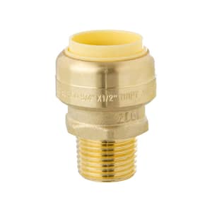 3/4 in. Push-Fit x 1/2 in. Male Pipe Thread Brass Coupling