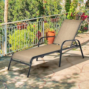 Patio Stackable Chaise Lounge Chair Recliner with Adjustable Backrest (Set of 8)