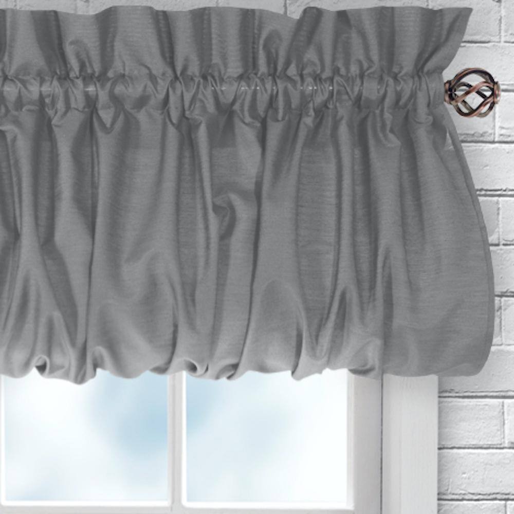 Grey Polyester Cotton Balloon Rod Pocket Valance 60" x 15"