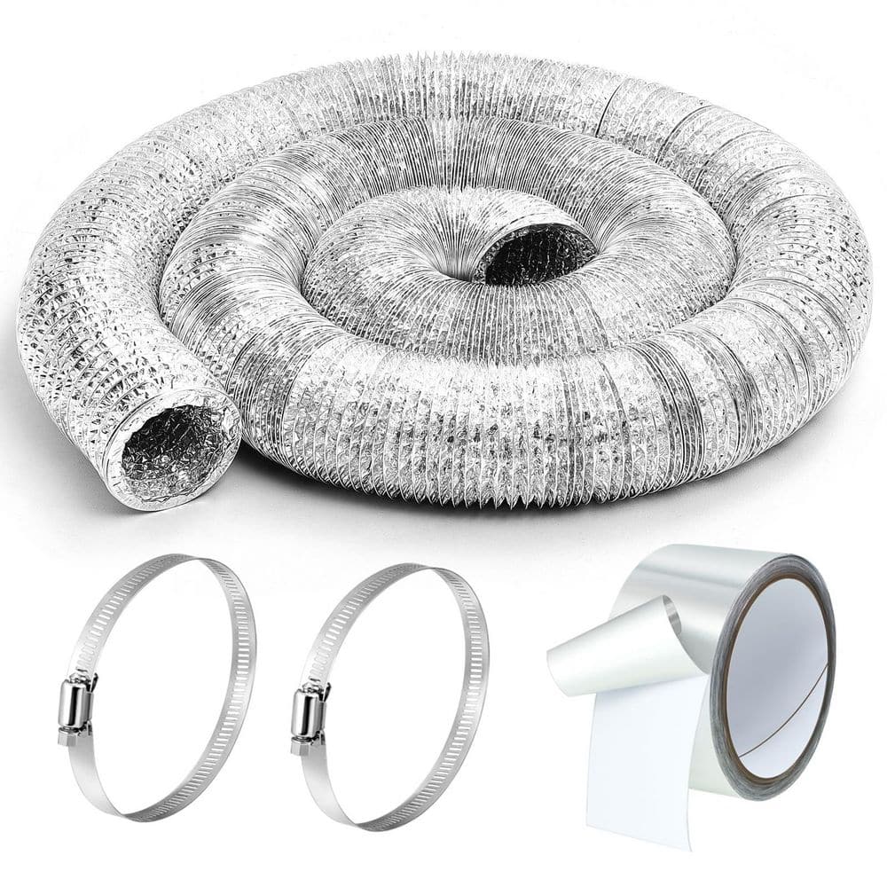 3 in. x 25 ft. Flexible Aluminum Foil Ducting with Stainless Steel Clamps and Aluminum Tape for Pipe price history on PriceWatchPro