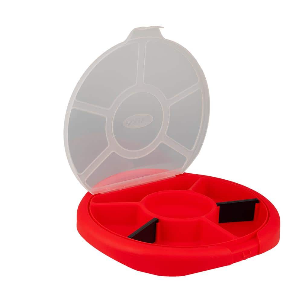 Bucket Boss Red Plastic 6-Compartment Bucket Seat Organizer