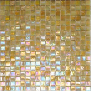 Skosh 11.6 in. x 11.6 in. Glossy Ecru Beige Glass Mosaic Wall and Floor Tile (18.69 sq. ft./case) (20-pack)