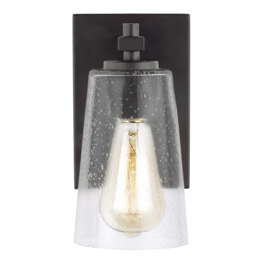 Mercer Seeded Glass 1-Light Sconce in Oil Rubbed Bronze