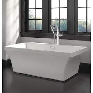Everly 60 in. x 32 in. Soaking Bathtub with Center Drain in White