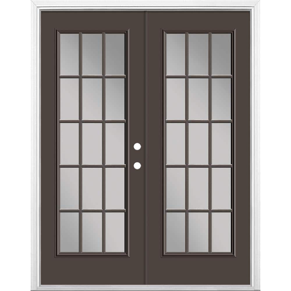 60 in. x 80 in. Willow Wood Steel Prehung Left-Hand Inswing 15-Lite Clear Glass Patio Door Vinyl Frame with Brickmold price history on PriceWatchPro
