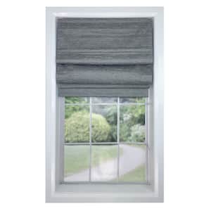 Ash Grey Cordless Blackout Polyester Roman Shades - 32 in. W x 63 in. L