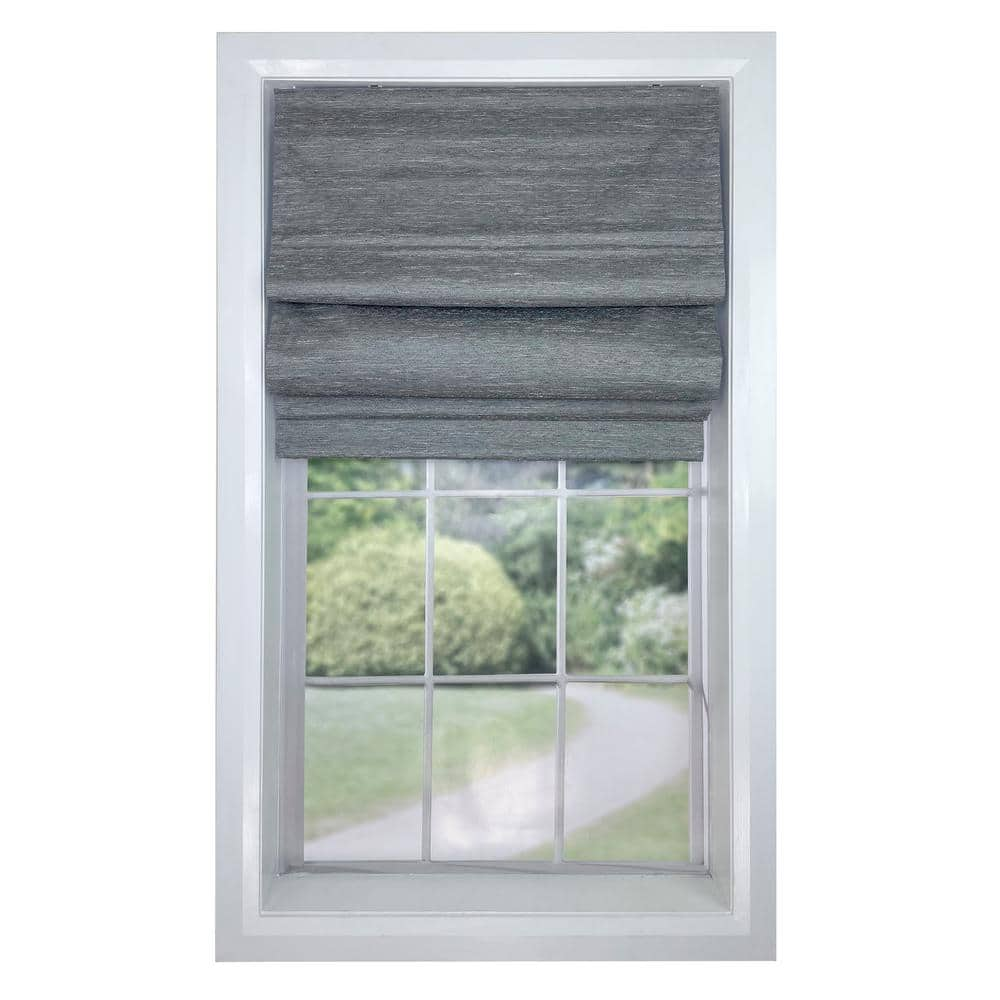 Versailles Home Fashions Ash Grey Cordless Blackout Polyester Roman Shades - 36 in. W x 63 in. L