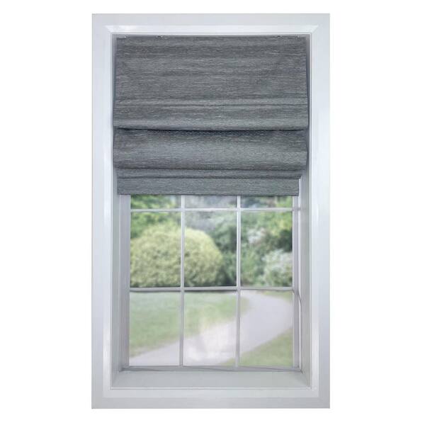 Versailles Home Fashions Ash Grey Cordless Blackout Polyester Roman Shades - 48 in. W x 72 in. L