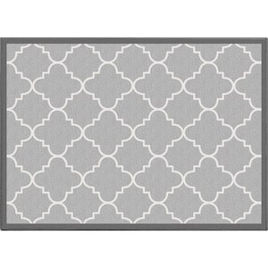 Gray 3 ft. 3 in. x 4 ft. 7 in. Kings Court Brooklyn Trellis Moroccan Lattice Area Rug