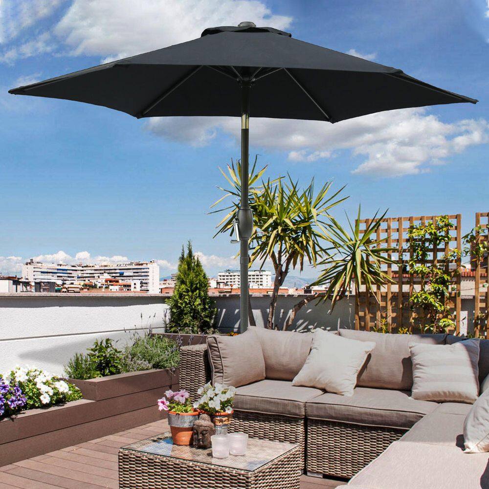 7.5 ft. Aluminum Push-Up Patio Umbrella in Black price history on PriceWatchPro