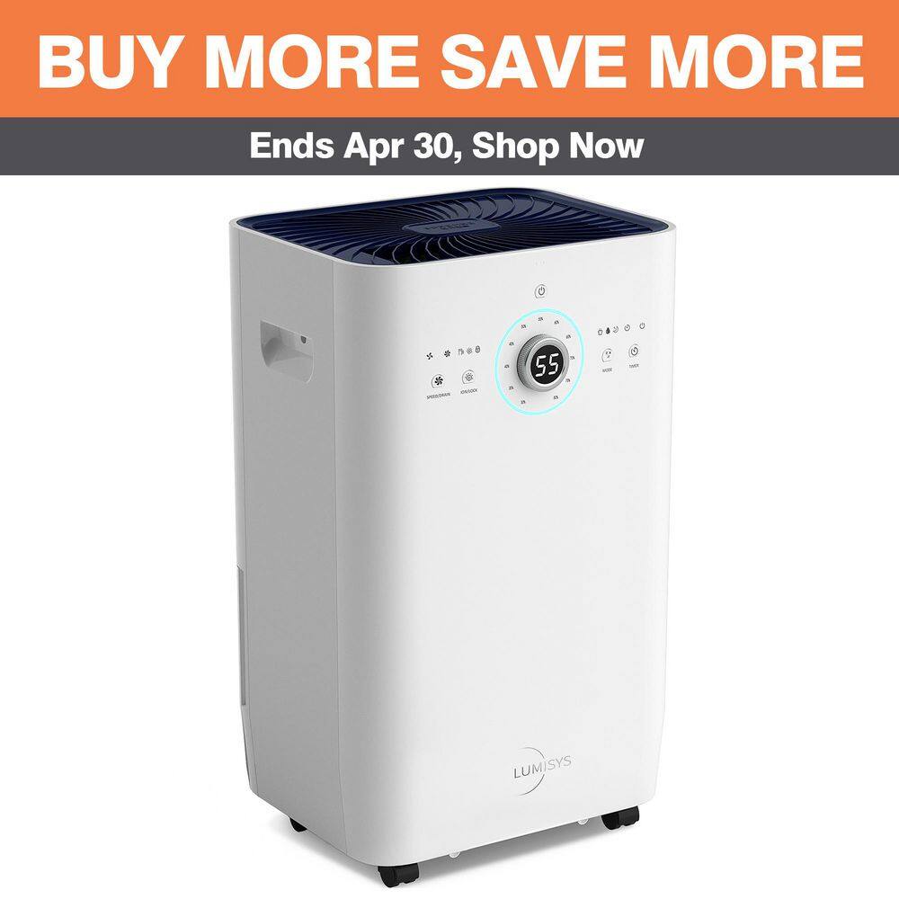 125 Pt White Commercial Dehumidifier with Pump and Auto Defrost
