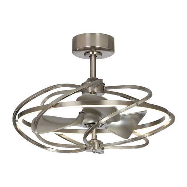 Parrot Uncle 27 in. Bucholz Satin Nickel Downrod Mount LED