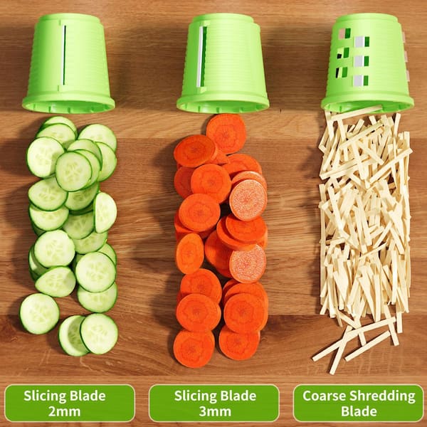 JFVKAF White Electric Rotary Cheese Grater with 3 Blades for Hard