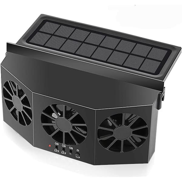 KIWDZFU Solar-Powered Car Window Exhaust Fan for Enhanced Vehicle Ventilation