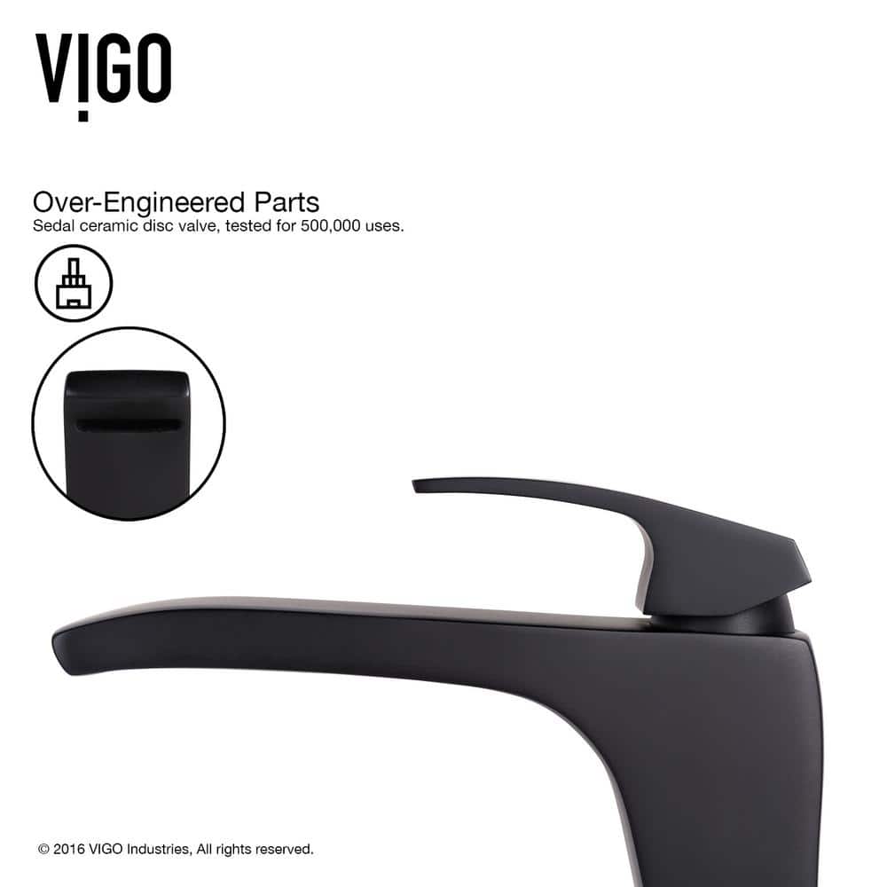 Modern Matte Black Brass Vessel Sink Faucet with Ceramic Disc Valve