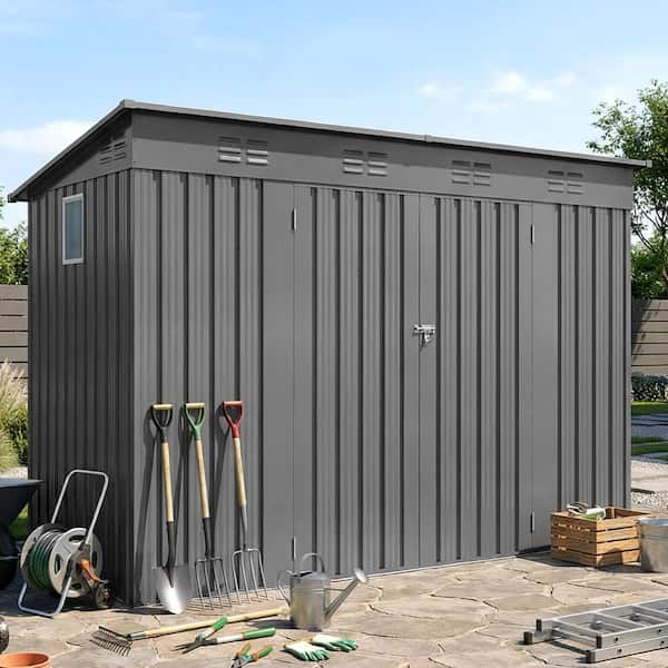 ToolCat 4 ft. W x 9 ft. D Metal Shed with Sloping Roof and 6 Vents