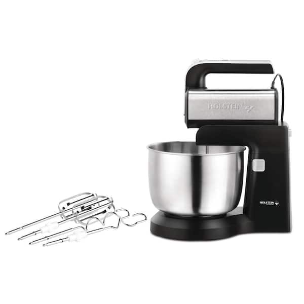 HOLSTEIN HOUSEWARES 2.9 qt. 5-Speed Hand and Stand Mixer with LED Light Black