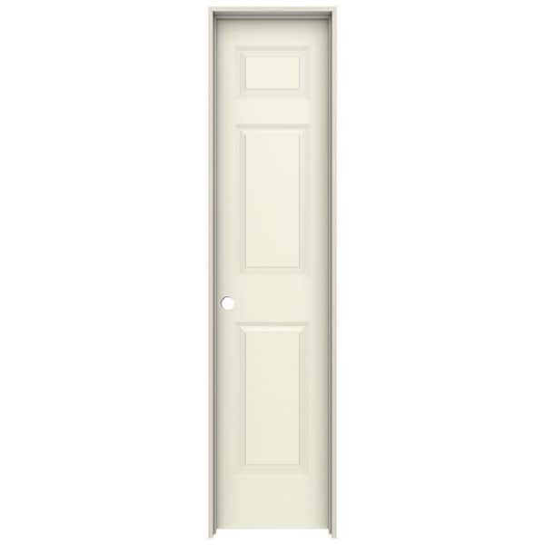 JELD-WEN 18 in. x 80 in. Colonist Vanilla Painted Right-Hand Smooth Solid Core Molded Composite MDF Single Prehung Interior Door