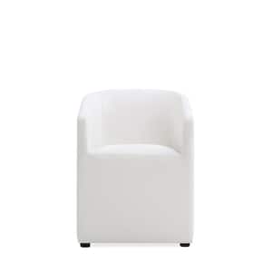 Anna Cream Round Faux Leather Dining Armchair