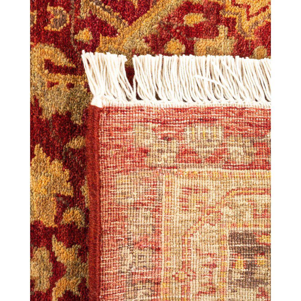 Hand-Knotted Red Wool Oriental Rectangular Area Rug