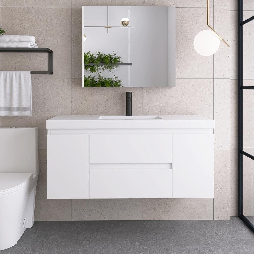 48 in. W x 19.5 in. D x 22.5 in. H Single Sink Bathroom Vanity in High Glos