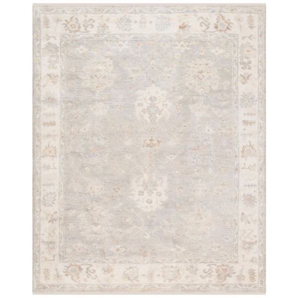 Samarkand 8 ft. x 10 ft. Ivory/Silver Oriental Area Rug