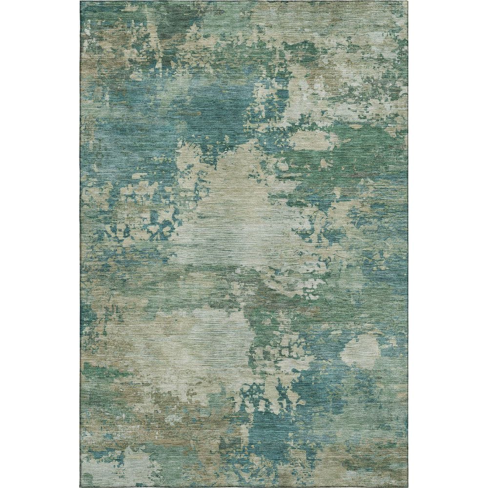 Mayfield Premium Machine Washable Abstract AMF2067 Teal 10 ft. x 14 ft. Area Rug price history on PriceWatchPro