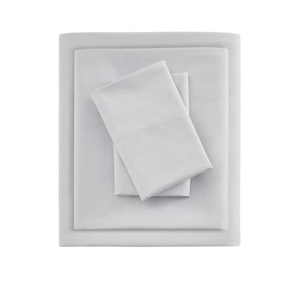 Madison Park Smart Cool 4-Piece Light Grey Microfiber Queen Sheet Set