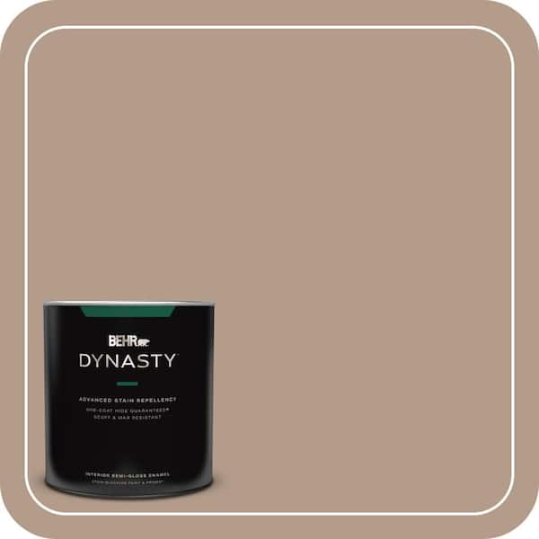 1 qt. #PMD-77 Rich Taupe Semi-Gloss Enamel Interior Stain-Blocking Paint and Primer