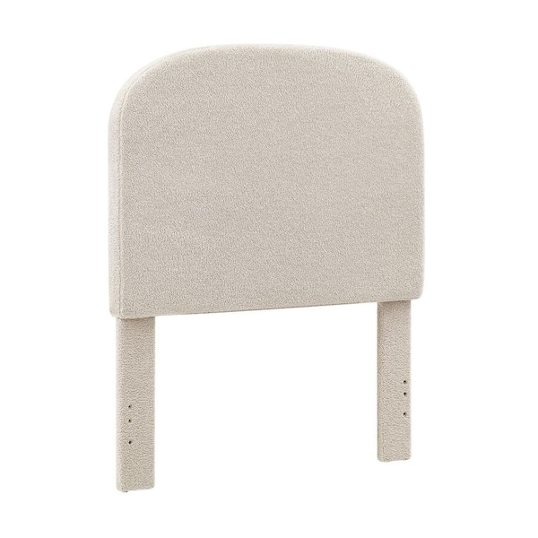 Linon Home Decor Winslow Beige Sherpa Twin Upholstered Headboard