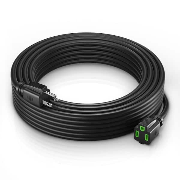 50 ft. 16 / 3 Light Duty Indoor Extension Cord 13 Amps Black with Green Indicators