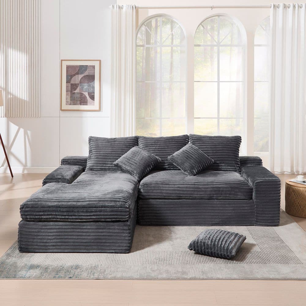 Seafuloy 4-Seats Modular Sectional 98 in. W Armless Fabric L