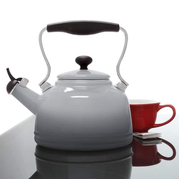 White Enamel Tea Kettle Vintage Farberware Teapot Tea 