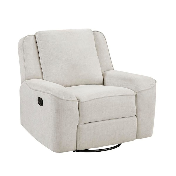 Lazzara Selles Beige Chenille Manual Swivel Recliner