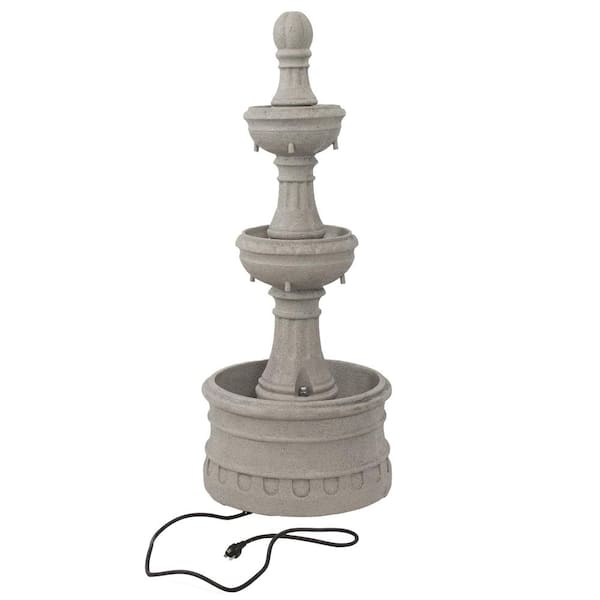 Sunnydaze Cyprus 3-Tier Polyresin Outdoor Fountain - Gray WNC-124