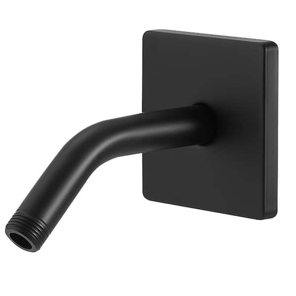 6 in Matte Black Shower Arm with 3.5 in Flange, Wall Mount Replacement for Fixed and Handheld Showerheads
